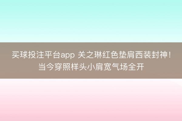 买球投注平台app 关之琳红色垫肩西装封神!当今穿照样头小肩宽气场全开