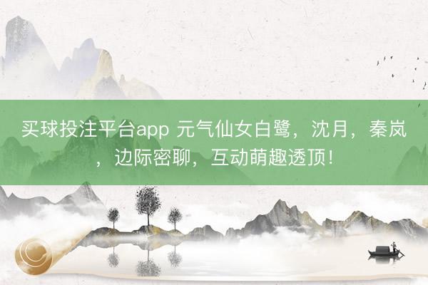 买球投注平台app 元气仙女白鹭,沈月,秦岚,边际密聊,互动萌趣透顶!