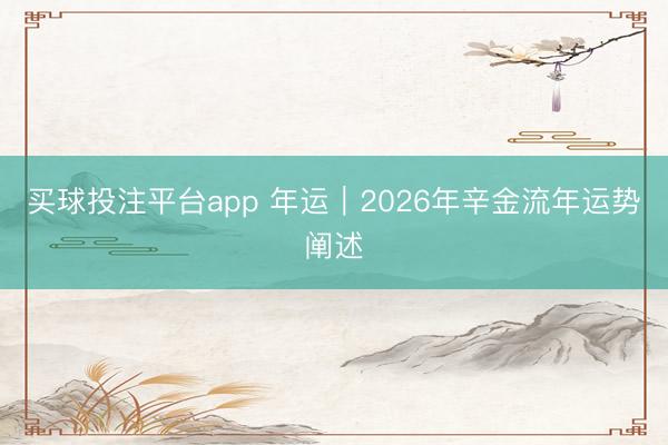 买球投注平台app 年运｜2026年辛金流年运势阐述