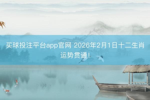 买球投注平台app官网 2026年2月1日十二生肖运势贯通！