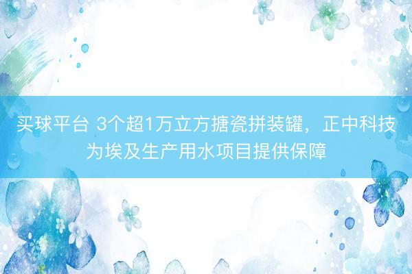 买球平台 3个超1万立方搪瓷拼装罐，正中科技为埃及生产用水项目提供保障