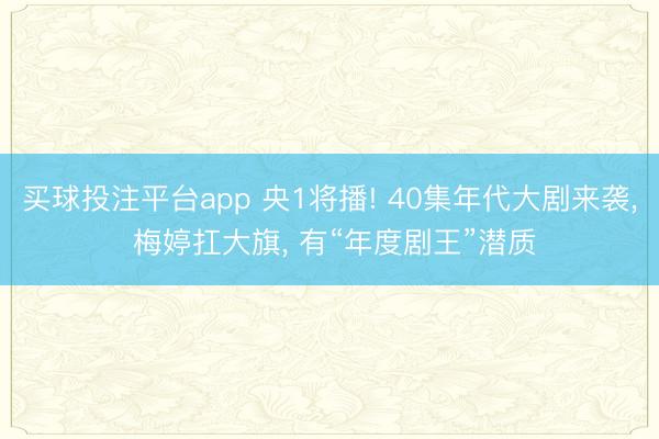 买球投注平台app 央1将播! 40集年代大剧来袭, 梅婷扛大旗, 有“年度剧王”潜质