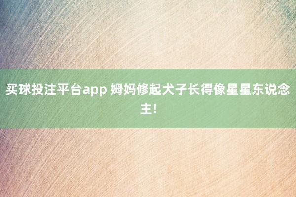 买球投注平台app 姆妈修起犬子长得像星星东说念主!