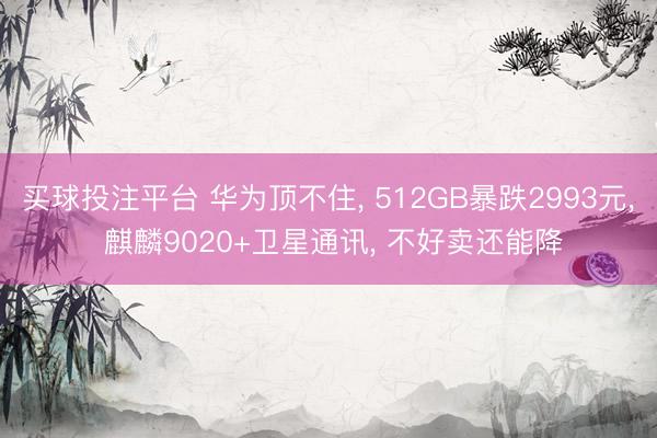 买球投注平台 华为顶不住, 512GB暴跌2993元, 麒麟9020+卫星通讯, 不好卖还能降