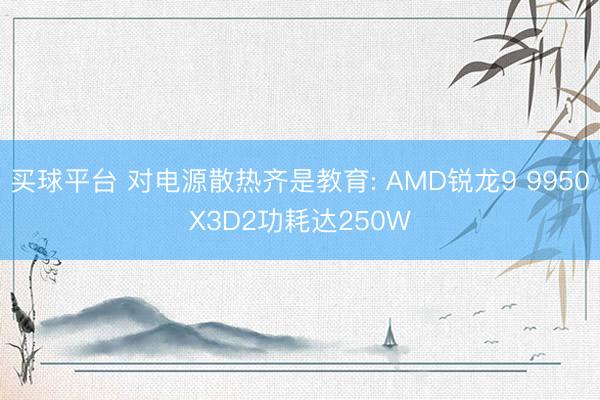 买球平台 对电源散热齐是教育: AMD锐龙9 9950X3D2功耗达250W