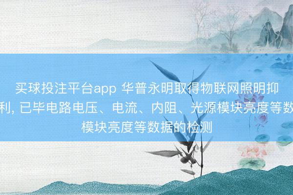 买球投注平台app 华普永明取得物联网照明抑遏系统专利， 已毕电路电压、电流、内阻、光源模块亮度等数据的检测