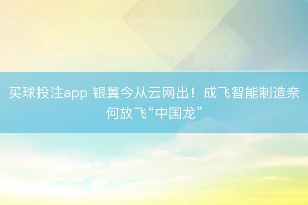 买球投注app 银翼今从云网出！成飞智能制造奈何放飞“中国龙”