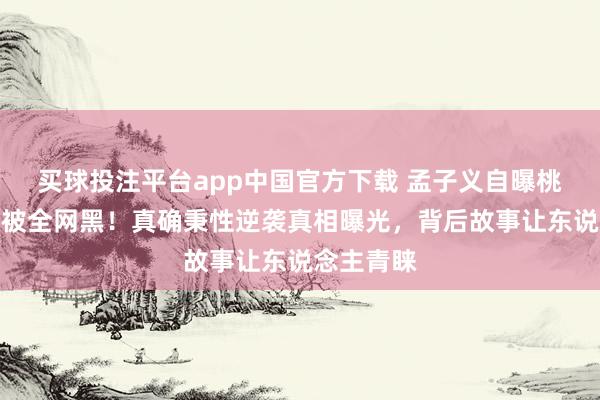 买球投注平台app中国官方下载 孟子义自曝桃花坞时期被全网黑！真确秉性逆袭真相曝光，背后故事让东说念主青睐