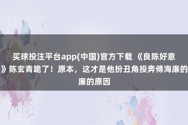 买球投注平台app(中国)官方下载 《良陈好意思锦》陈玄青跪了！原本，这才是他扮丑角投奔傅海廉的原因