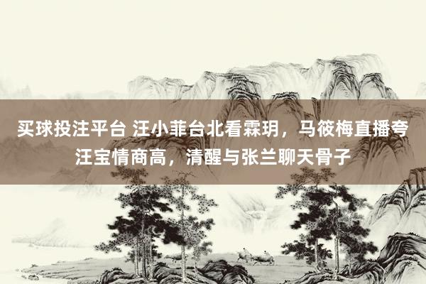 买球投注平台 汪小菲台北看霖玥，马筱梅直播夸汪宝情商高，清醒与张兰聊天骨子