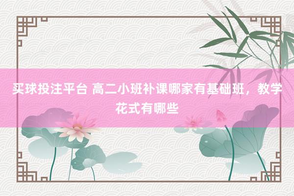 买球投注平台 高二小班补课哪家有基础班，教学花式有哪些