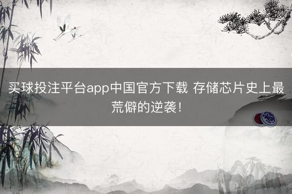 买球投注平台app中国官方下载 存储芯片史上最荒僻的逆袭！