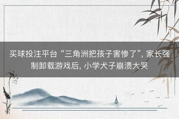 买球投注平台 “三角洲把孩子害惨了”， 家长强制卸载游戏后， 小学犬子崩溃大哭