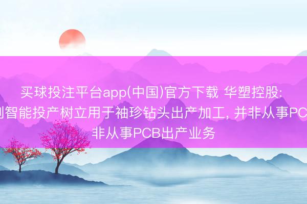 买球投注平台app(中国)官方下载 华塑控股: 子公司宏创智能投产树立用于袖珍钻头出产加工， 并非从事PCB出产业务