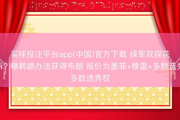 买球投注平台app(中国)官方下载 绿军双探花要拆? 曝鹈鹕办法获得布朗 报价为墨菲+穆雷+多数选秀权
