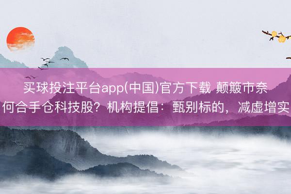 买球投注平台app(中国)官方下载 颠簸市奈何合手仓科技股？机构提倡：甄别标的，减虚增实