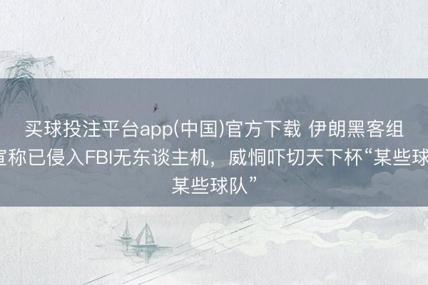 买球投注平台app(中国)官方下载 伊朗黑客组织宣称已侵入FBI无东谈主机，威恫吓切天下杯“某些球队”