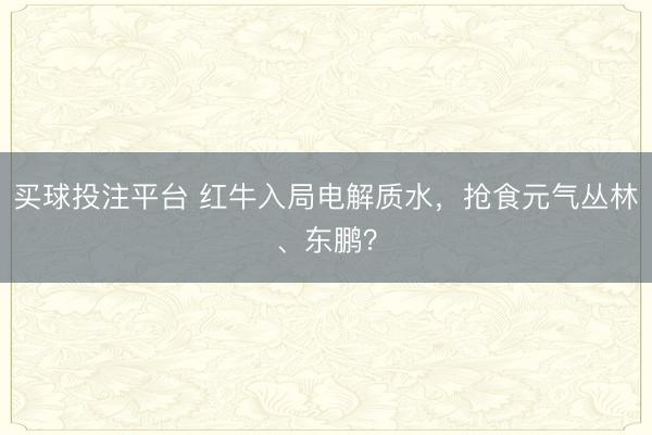 买球投注平台 红牛入局电解质水，抢食元气丛林、东鹏？