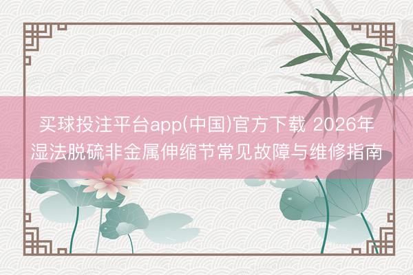 买球投注平台app(中国)官方下载 2026年湿法脱硫非金属伸缩节常见故障与维修指南